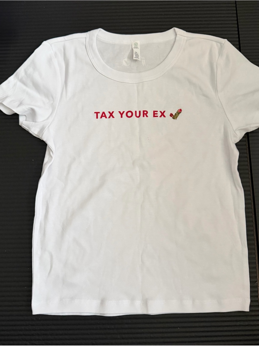 White Just Jane "TAX YOUR EX" Graphic Tee